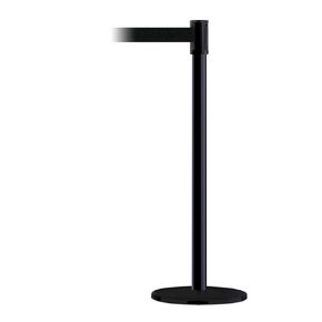 890B-33-33-33-STD-NO-B9X-C - Slimline Post Basics Black Base/Black Tube/Black Head Standard 7.5' No Custom Black Webbing Standard Belt End