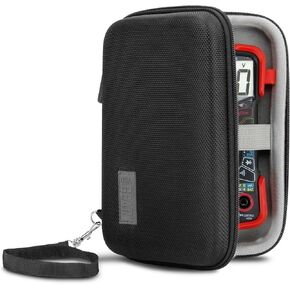USA GEAR Multimeter Case with Hard Shell Exterior and Wrist Strap - Compatible with Innova 3320 Digital Multimeter, Crenova MS8233D, Klein Tools Multi Meter, and AstroAI Multimeter 2000 - Black