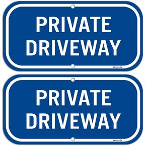 2-Pack Private Driveway,Yuntarda 12"X6" Heavy 0.40 Aluminum Rust Free Sign Professional Printing UV Protected Weatherproof Indoor or Outdoor Use