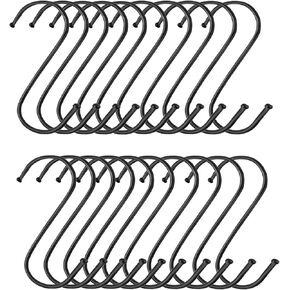 20 Pack S Hooks for Hanging, 2.7 Inch Stainless-Steel Heavy Duty S Hooks, Kitchen Hooks Closet S Hooks for Hanging Kitchen Utensil, Pots and Pans, Towels, Clothes, Plants, Bags