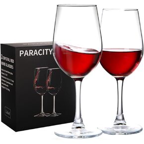 PARACITY Wine Glasses, christmas gift, Clear Glass, Long Stem Wine Glass for Red and White Wine - 10 OZ (Set of 2), Mother's Day Gift