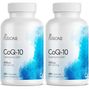 Infusions Pure Extra Strength CoQ10 400mg 400 Capsules - High Absorption Gluten Free Non-GMO 2 Pack