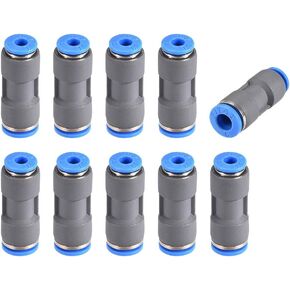 uxcell Straight Push Connectors 6mm to 4mm Quick Release Pneumatic Connector Plastic Union Pipe Tube Fitting Grey 10Pcs