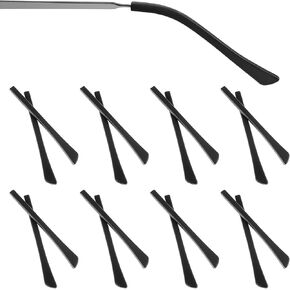 8 Pairs Silicone Glasses Ear Grip Replacement Non Slip Eye Glasses Ear Grippers Temple, Anti-Slip Glasses Ear Cushion for Pain, Temple Sleeves Tips Holders Ear Pads for Glasses Slip Preventer (Black)