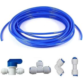 MATTOX 3/8 inch RO Water blue Tubing, Hose Pipe for RO Water purifiers System,+quick connector 4pcs. (tubing 2meters)