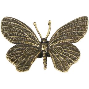 Kichvoe Brass Butterfly Statues, Retro Butterfly Figurine Gold Butterfly Sculpture Metal Insect Animal Ornament for Home Office Garden Desktop Decoration Golden