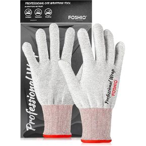 FOSHIO Vinyl Wrap Gloves, Professional Anti-Static Application Gloves, Carbon Fiber Vinyl Wrap Tool Dust-Free Working Gloves
