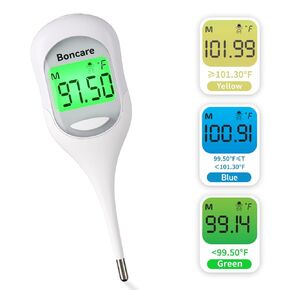 Boncare 9 Seconds Thermometer for Adults - Digital Oral Thermometer for Fever (White)