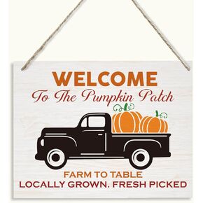 Fall Hanging Decor, Welcome To the Pumpkin Patch Sign, Hanging Wooden Plaques Decor, Farmhouse Fall Decoration, Pumpkins Truck Decor, Autumn Fall Home Decor, Kitchen Door Sign, Farm Yard Decor in Kuwait
