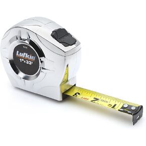 Crescent Lufkin 1" x 33' P2000 Series Chrome Case Yellow Clad A4 Blade Power Return Tape Measure - P2133DN