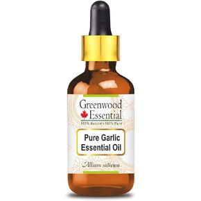Pure Garlic Essential Oil (Allium sativum) with Glass Dropper Steam Distilled 5ml (0.16 oz)