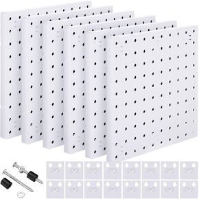 6 قطع من منظم الحائط Pegboard مقاس 10 بوصات صغيرة Pegboard Pegboard مجموعات لوحة الحائط ملحقات Pegboard طريقتان للتركيب لا تسبب ضررًا للجدار لمفضلات مكتب الحمام والمطبخ in Kuwait
