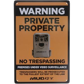 Muddy 12" Height x 8" Width Video Surveillance Sign - Durable Weather-Resistant Easy-to-Install Warning Tin-Plated Sign with Top & Bottom Holes to Secure, Video Surveillance