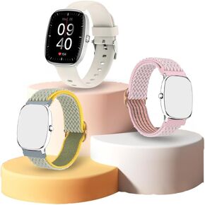 1.83" Men's Women's Smartwatch 100+ Sports Modes New 5ATM Waterproof Smartwatch for Men Women, Fitness Tracking Smartwatch for Android iPhone, Digital Watch Pedometer, 3 Straps(Silver S5)