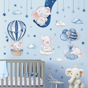 decalmile Forest Animals Pink Balloon Wall Decals Hot Air Balloon Elephant Fox Wall Stickers Baby Nursery Girls Bedroom Playroom Wall Decor