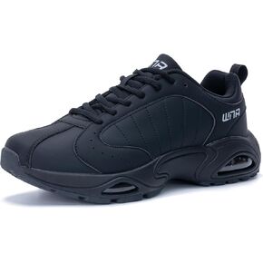 Quseek Mens Running Shoes Air Athletic Fashion Leather Sneakers Comfortable Non Slip Walking Jogging Workout Gym Sports Shoe Size 7-13