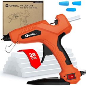 HARDELL Cordless Hot Glue Gun Kit 3.7V with 30 Pcs Glue Sticks, 15s Fast Preheating Wireless Glue Gun with Smart Power-Off, Type-C Rechargeable Glue Gun for Crafts, Arts, Home Repairs, DIY
