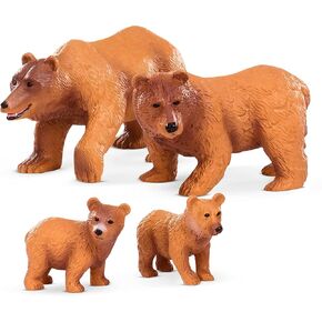 Terra by Battat – Polar Bear Family - 4 Pcs Polar Bear Animal Toys for Kids 3-Years-Old & Up