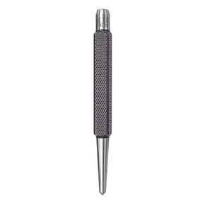 Starrett Steel Center Punch with Square Shank and Knurled Finger Grip - Hardened and Tempered, 4-1/4" Length, 5/32" Diameter Tapered Point, 3/8" Square Thickness – 264E