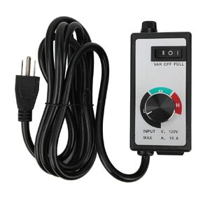 Fan Speed Controller Speed Controller, Variable Speed Controller Adjuster Electric Motor Rheostat Fan Speed Controller with 2 Meter Cord, AC 120V 1500W 15 Amps US Plug Controls