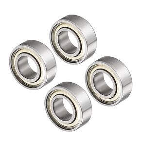 Deep Groove Ball Bearing, 687ZZ Model 7mm ID 14mm OD 5mm Thick, Carbon Steel Double Shield Bearings - (Applications: for Motor Skateboards Roller Wheels), 4 - Pieces