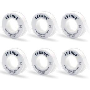 PTFE Plumbers Tape, 1/2 Inch(W) X 520 Inches(L) Teflon Tape 4 Mil Thickness to Prevent Leakage of Pipes, Plumbing Tape Thread Seal Tape for Shower Head and Sewers 6 Pack in Kuwait