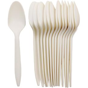 GreenWorks Eco-friendly 5.8" Plant Starch Disposable Cutlery Spoons,1000 Count Cornstarch Bio-based Spoons