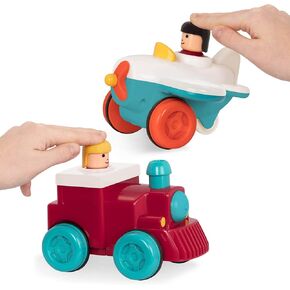 Battat – Car & Color Sorting Playset – Cause-And-Effect Toy – Push & Go Cars – Color-Coded Matching – 2 Years + – 3-Car Garage