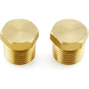E-outstanding 3/8" Male NPT Thread Adapter Connector 2PCS 3/8Inch Male NPT Thread Brass Cored Hex Head Plug Coupler Adapter Pipe Fitting