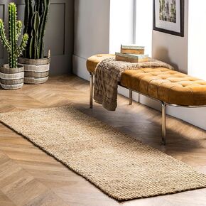 nuLOOM Hailey Hand Woven Jute Runner Rug, 2' 6" x 10', Natural