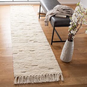 SAFAVIEH Casablanca Collection Runner Rug - 2'3" x 8', Ivory, Handmade Moroccan Tassel Wool, Ideal for High Traffic Areas in Living Room, Bedroom (CSB454A)