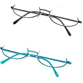 نظارات قراءة KoKoBin نصف قمر، زوجان من إطار نصف عدسة أزرق يحجب الضوء الأزرق للرجال والنساء in Kuwait