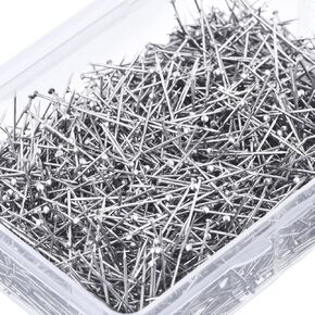 Head Pins Fine Satin Pin Dressmaker Pins for Jewelry Making, Sewing and Craft, Stainless Steel, 1 1/16 Inch (3200 Pieces)