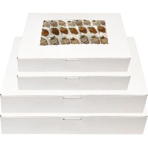 Bakery Boxes with Window- 24pack 2 sizes, White bakery Boxes, Cookie Boxes with window-Treat Boxes-Pastry Boxes - Chocolate Strawberry Boxes in Saudi Arabia