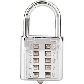 Digital Locker Combination Lock, Keyless, Push Button, Zinc