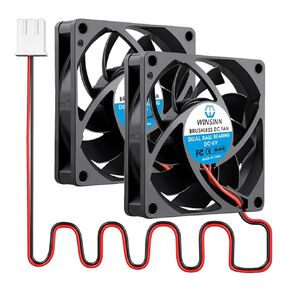 WINSINN DC 70mm Fan 5V 7015 Dual Ball Bearing Brushless Cooling 70x15mm 2PIN (Pack of 2Pcs)