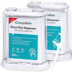 The New Floss Stick Refill Box - with [400 Count] Flossers, CrocoBile Advanced Clean Floss Picks, Strong Elasticity Dental Floss No Break & No Shred Floss, Designed to Refill Floss Pick Dispenser.