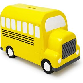 Isaac Jacobs Ceramic Red Fire Truck Coin Bank, Vehicle Money Bank Home Décor, Piggy Bank Gift for Kids, Teens, and Adults (Red Fire Truck)