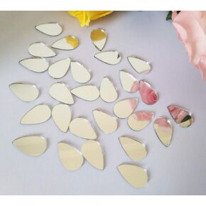 100pcs of Tear Drop Shaped Mirror Mosaic Tile Mosaic Silver Real Mirror Glass (3/5"x1 1/6")