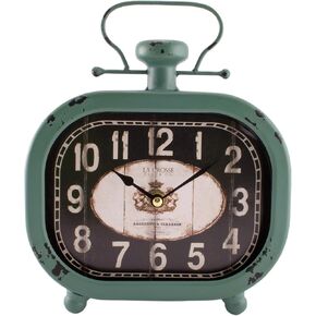 La Crosse 404-3425 Distressed Teal Metal Clock