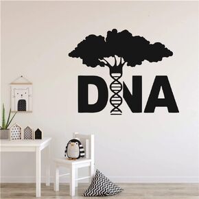 Education Wall Decal Science DNA Tree Wall Sticker School Classroom Interior Wall Decoration Vinyl Removable Wall Mural for Living Room Bedroom Kids Students abstract Stickers TM-76 (BLACK)