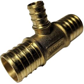10 قطع. XFITTING 1" X 1" X 1/2" PEX TEE - أنابيب PEX B، تجهيزات مجعدة، نحاس