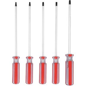 AKTOO T15 T20 T25 T27 T30 Torx Screwdriver Set, 6inch Magnetic Torx Driver Star Bit Screwdrivers for Computer Repairing, Automobile Tools and Home Appliances,5-Piece