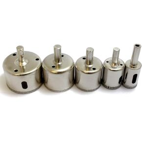 Oudtinx 5 Pcs Diamond Drill Bit Set 3/4", 1", 1-1/4", 1-1/2", 1-3/4" - Wet Cutting Ceramic, Porcelain Tiles, Glass, Fish Tanks, Marble,etc.