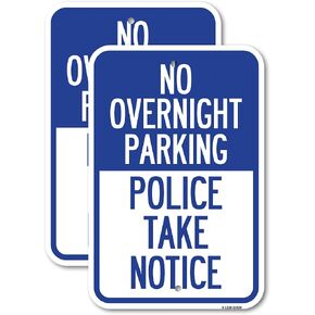 (2 Pack) No Overnight RV Parking | 12" X 18" Heavy-Gauge Aluminum Sign | Rust Free Aluminum, Weather Resistant, Waterproof, Fade Resistant, 2 Pre-drilled Holes in Saudi Arabia