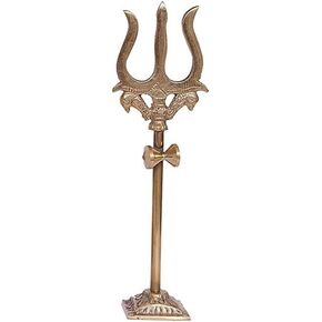 Galaxie Karmaa Brass Energized Lord Shiva Trishakti Trishul for Pooja Room Decor for Protection and Vastu
