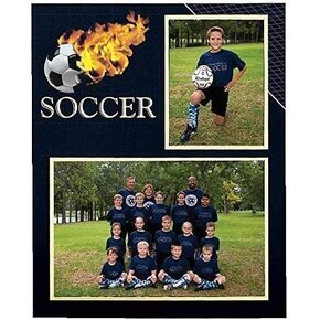 Soccer Player/Team 7x5/3½x5 MEMORY MATES cardstock double photo frame sold in 10's - 5x7