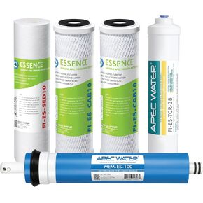 APEC Water Systems FILTER-MAX-ES100 100 GPD High Capacity Complete Replacement Filter Set For Essence Series Reverse Osmosis Water Filter System Stage 1-5