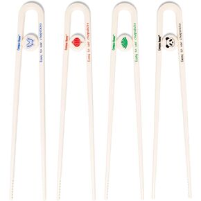 Compac Home Easy-to-Use Chopsticks, Plastic Dishwasher Safe, Great for All Ages, Parties, Stocking Stuffer, 4 Count