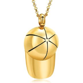 Urn Necklace for Ashes Baseball Cap Shape Cremation Jewelry Keepsake Holder Memorial Urn Necklace Pendants Ashes for Women Men